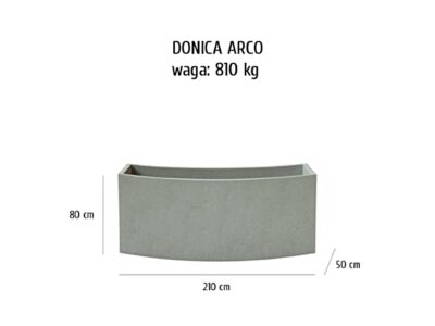 Donica ogrodowa ARCO - Donice z betonu architektonicznego o wymiarach 210 centymetrów x 50 centymetrów x80 centymetrów. OGRODZENIE Nowoczesne: Donica ogrodowa ARCO - Donice w różnych kolorach z impregnowanego betonu architektonicznego odpornego na warunki atmosferyczne.