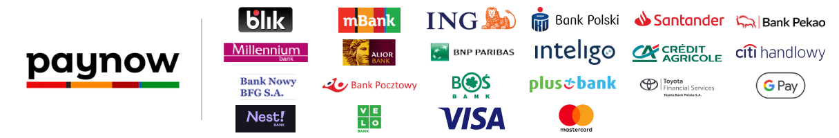 Obsługiwane metody płatności - Sklep Z Ogrodzeniami Nowoczesnymi Bezpieczne Platnosci Paynow